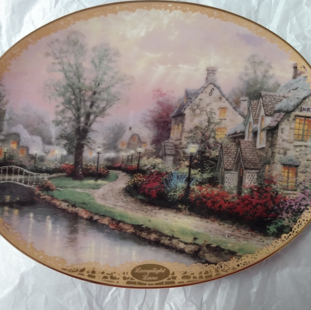 "Lamp Light Lane"  Collectable Plate